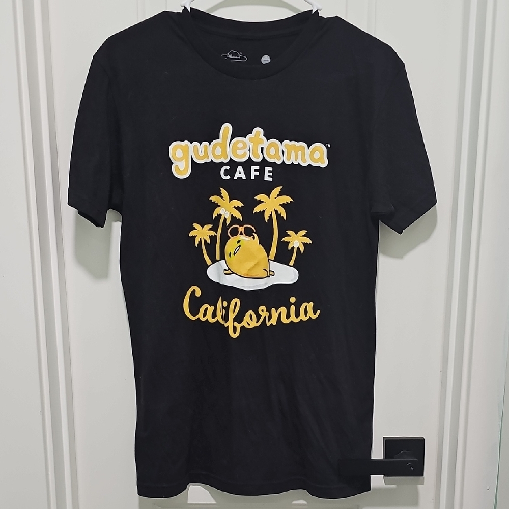 Gudetama Cafe California Black T-Shirt